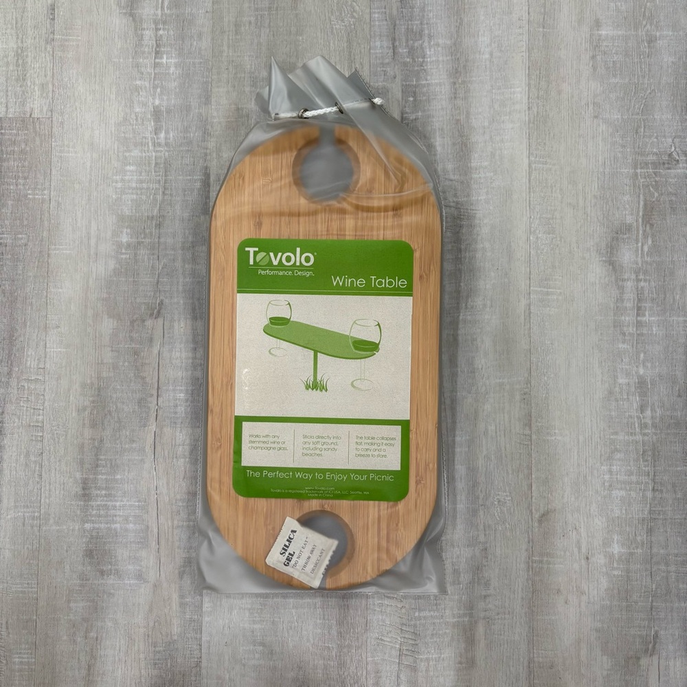 Tovolo Picnic Portable Wine Table Stake